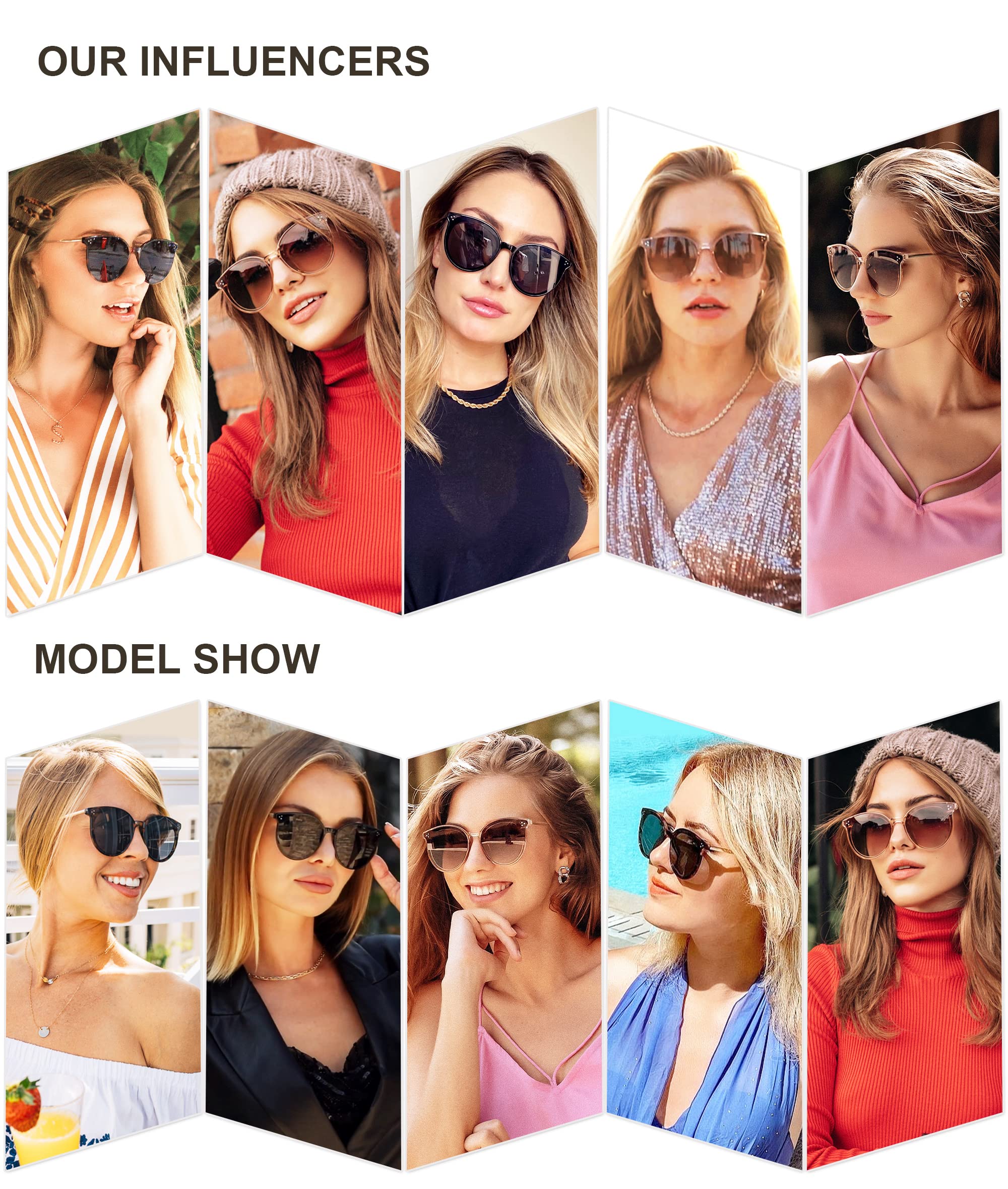 SOJOS Classic Trendy Round Sunglasses Womens Mens Oversized Large Shades UV400 Vacation Sunnies SJ2068 - Image 3