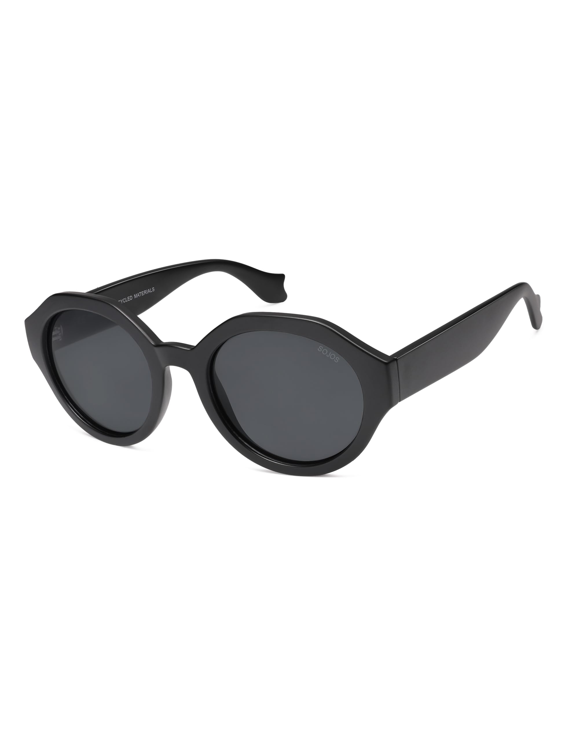 SOJOS Ocean Collection Round Sunglasses Recycled Fishing Net Frame Eco-Friendly UV400 Polarized Lenses, Indian Ocean - Image 3