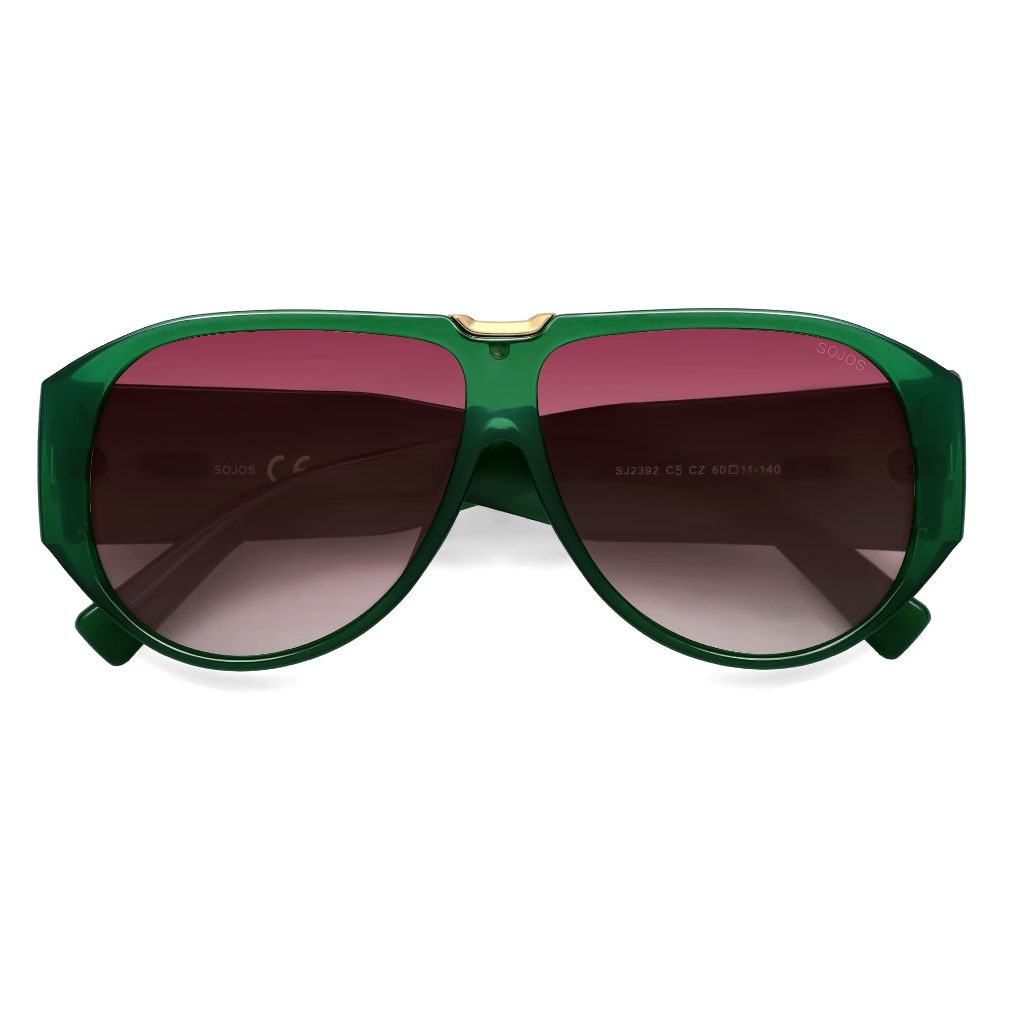 SOJOS Oversized Aviator Sunglasses Polarized Womens Mens Retro Trendy Vintage Big Square Shield SJ2392 - Image 3
