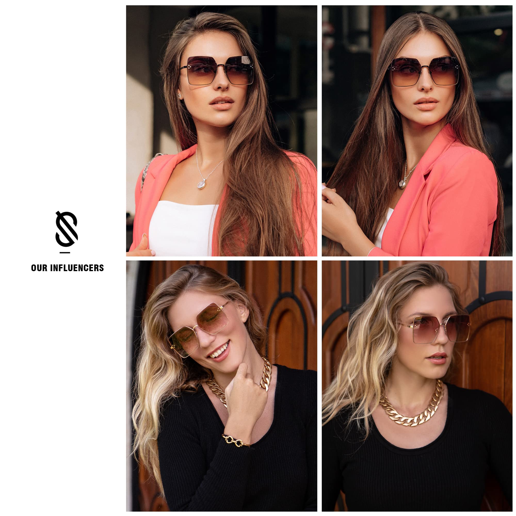 SOJOS Trendy Square Sunglasses Womens Big Oversized Designer Style UV Protection Sunnies Shades Lunettes de Soleil SJ1170 - Image 3